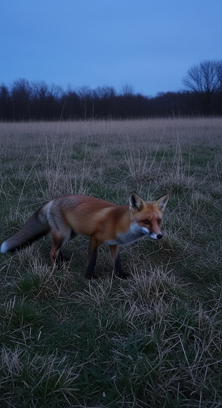 A fox in a field.