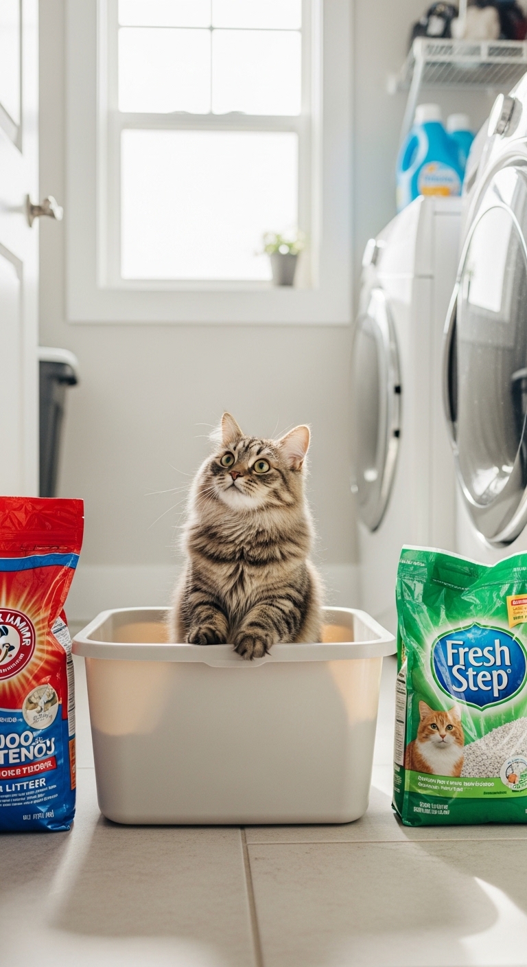 A cat sitting in a plastic container.