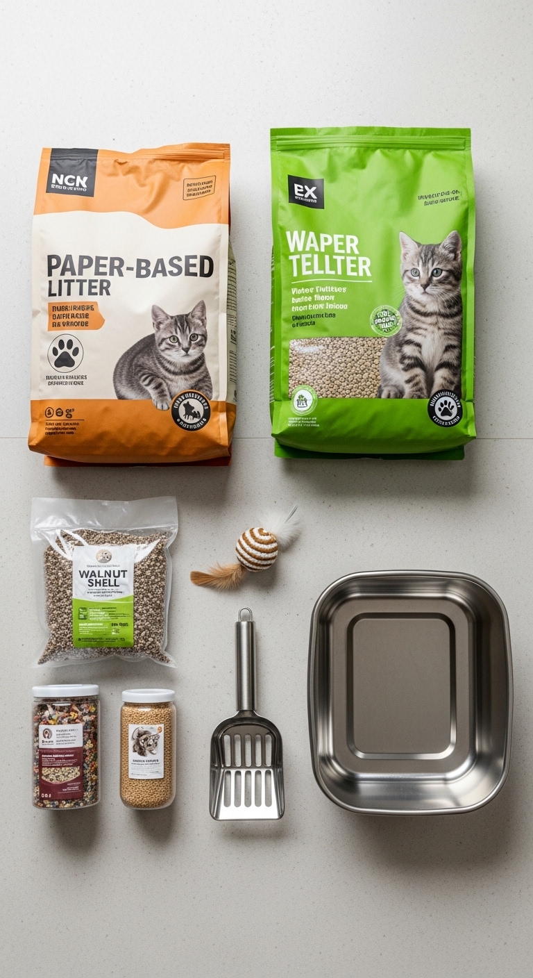 A cat litter box with a cat on the front.