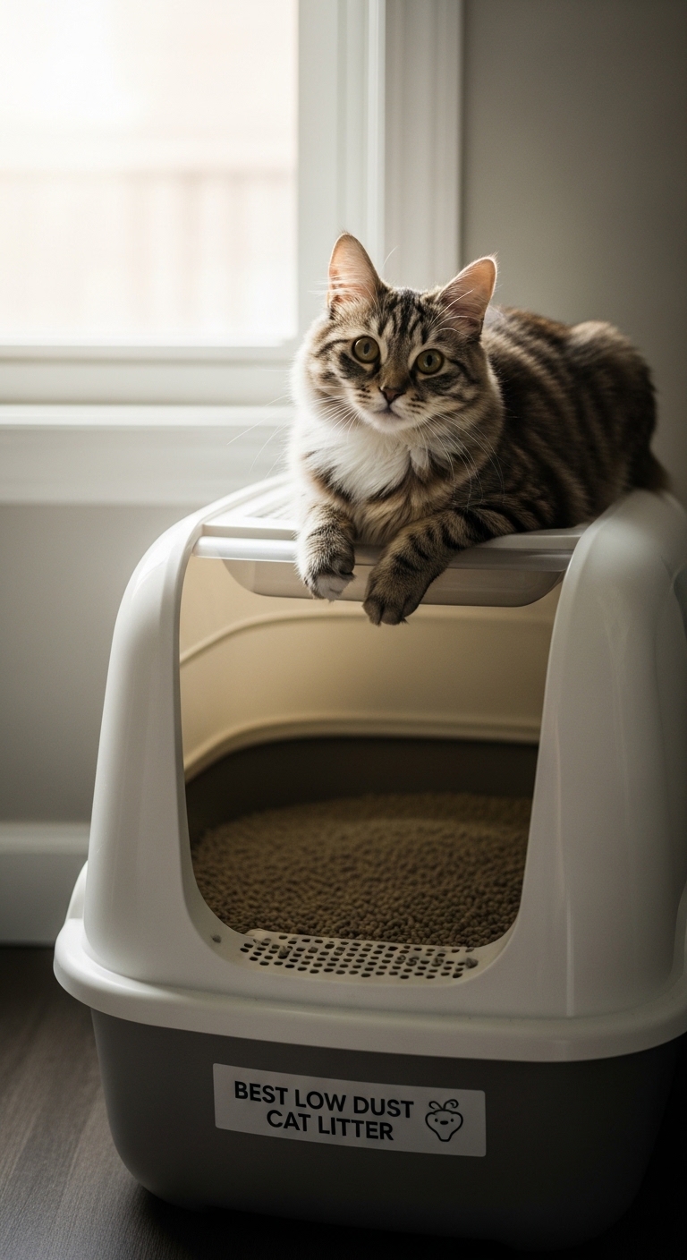 A cat sitting on a cat bed.
