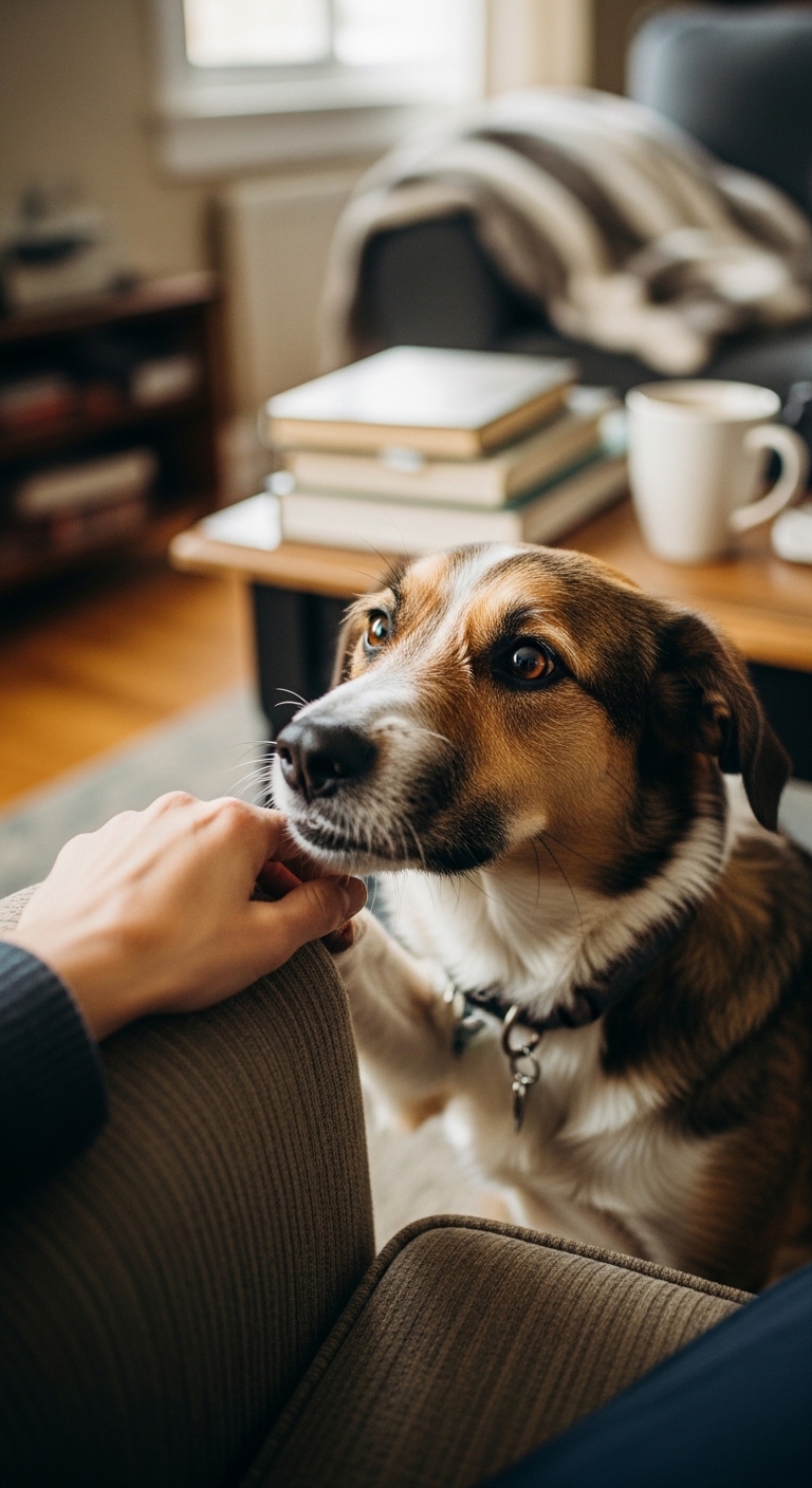 A dog with a collar on its neck.