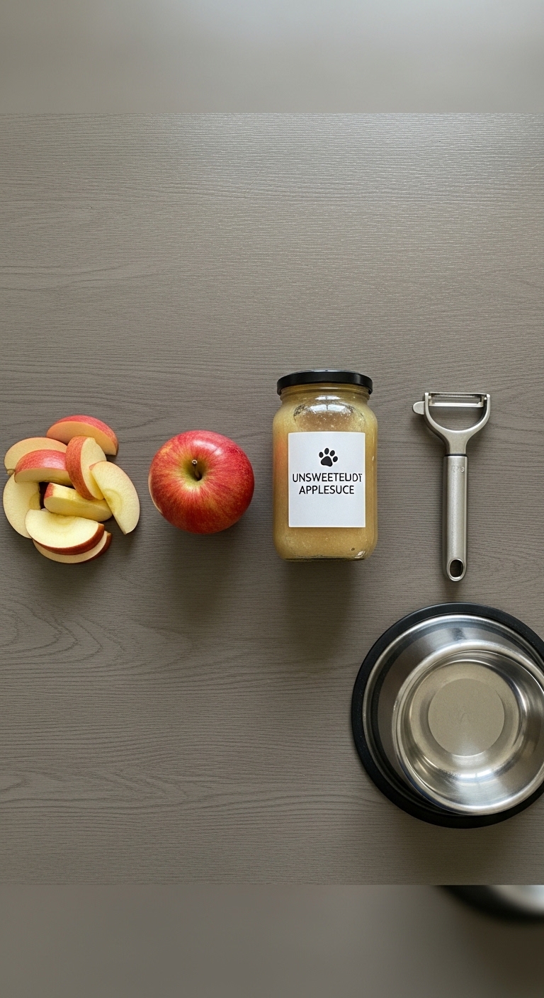 A jar of applesauce sits next to a bowl of apples.