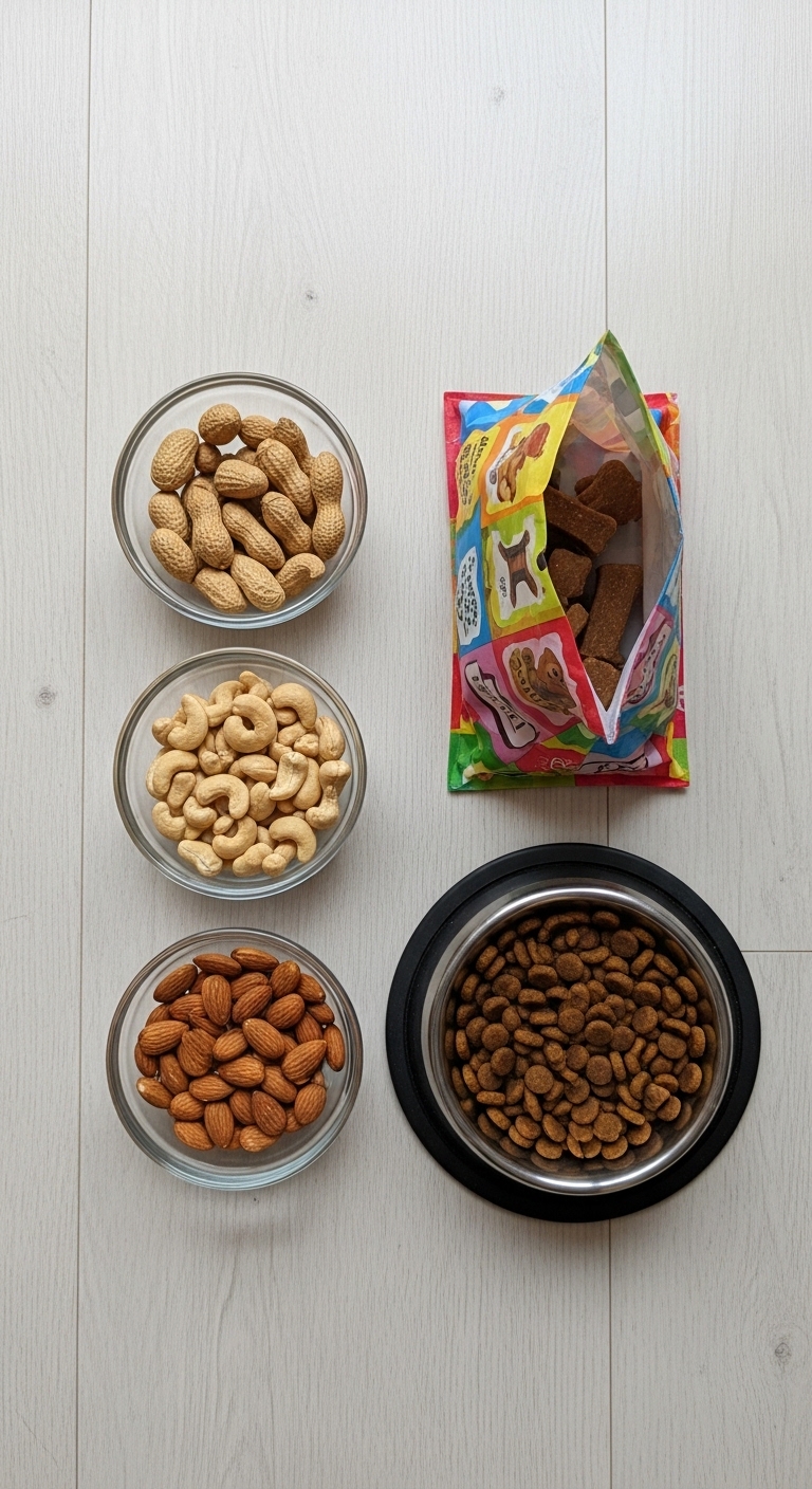 A variety of nuts in a bowl.