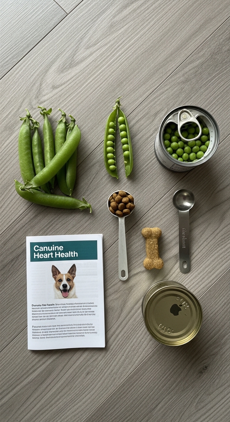 A can of peas and a spoon on a table.