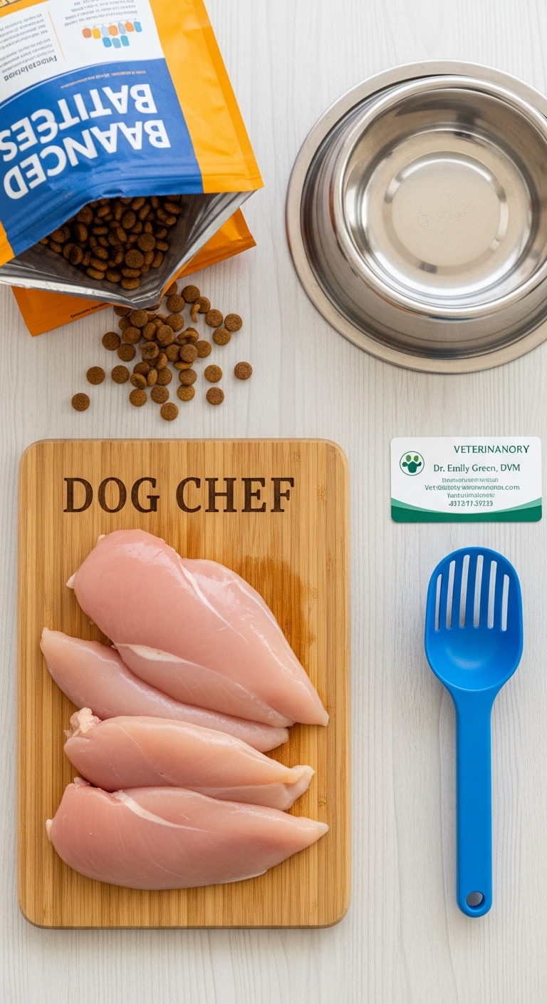 A wooden cutting board with raw chicken on it.