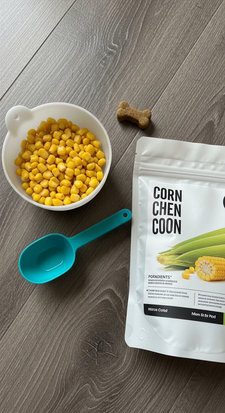 A bag of corn sits next to a bowl of corn.