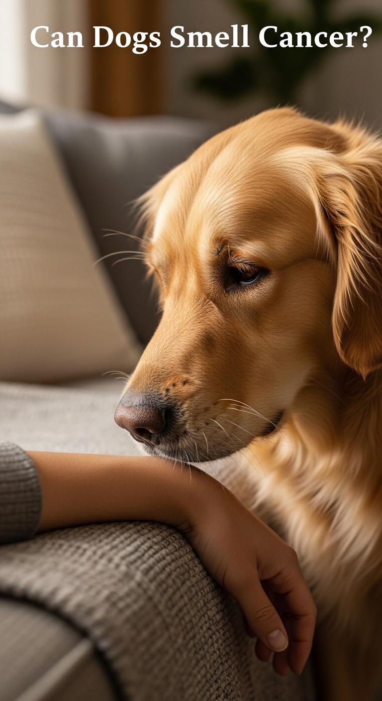 A dog sniffs a person's hand.
