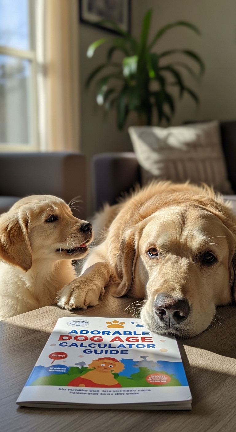 A dog and a puppy laying on a table.