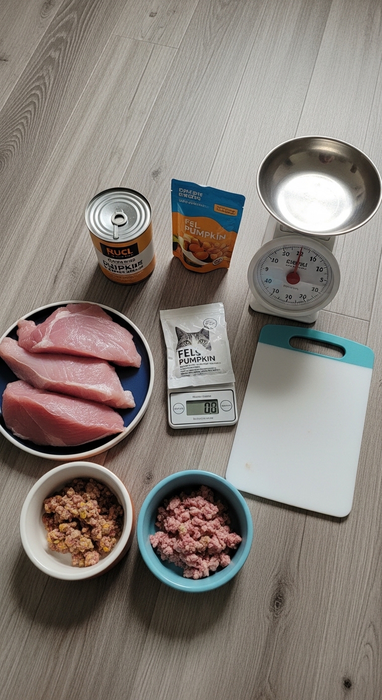 A table with a bowl of food and a scale.