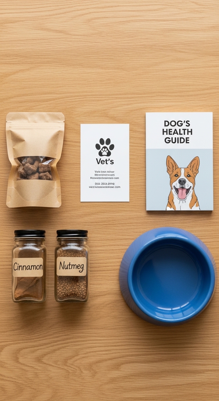 A dog's health guide is displayed on a table.