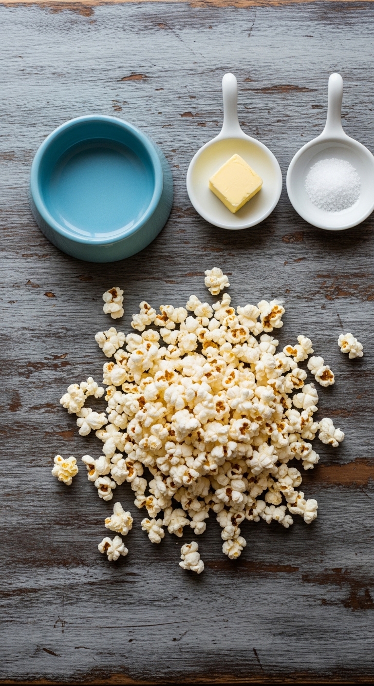 A bowl of popcorn on a table.