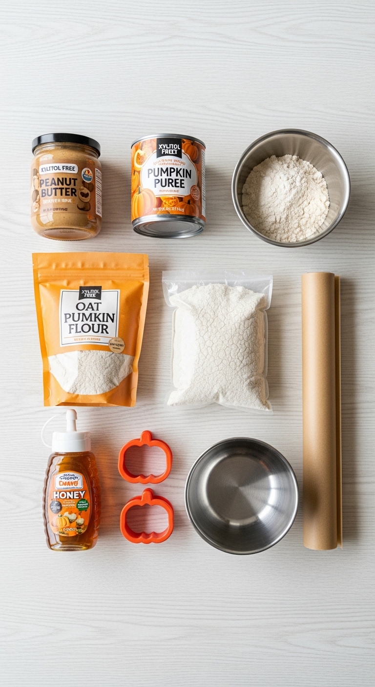 Various ingredients for making pumpkin bread.