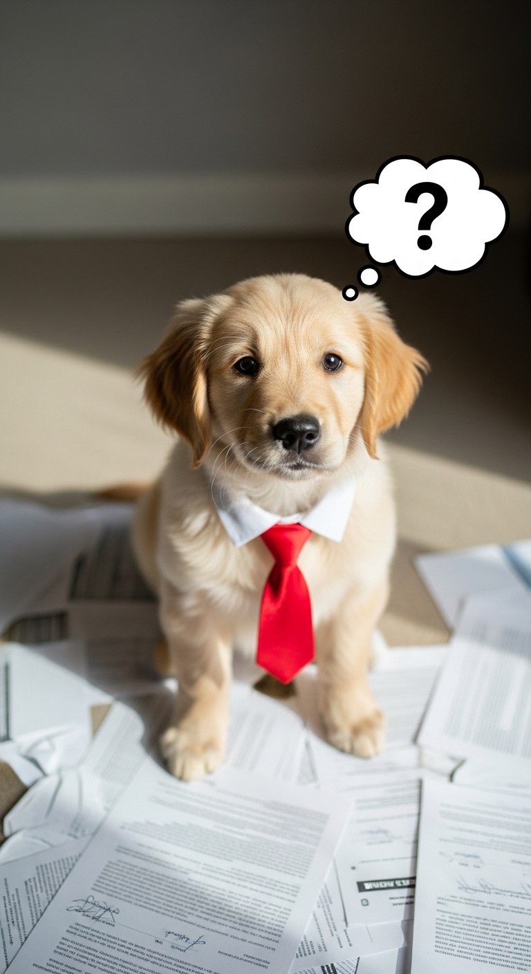 A small dog wearing a tie.
