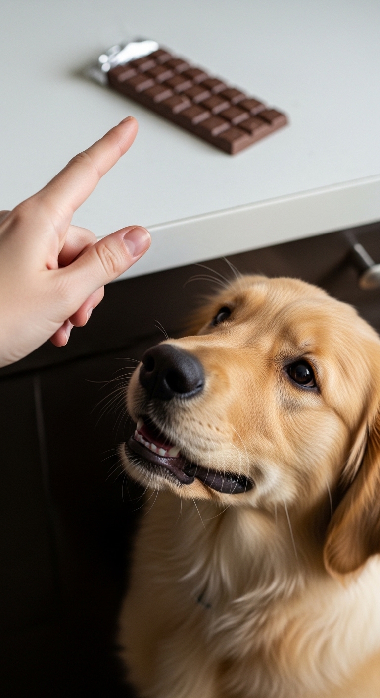 A dog with a black nose and a white chest.