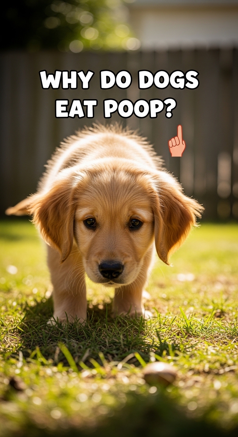 A dog eating poop.