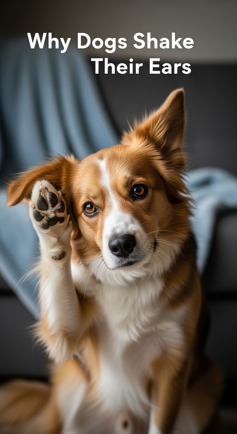 A dog with its paw up.