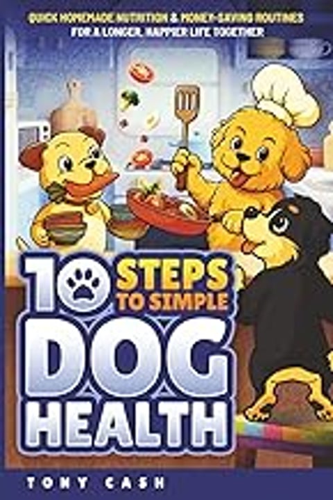 A book cover with a dog and a spoon.