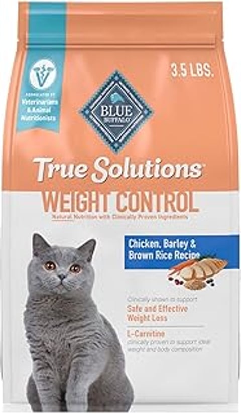 A bag of Blue Buffalo True Solutions Weight Control cat food.