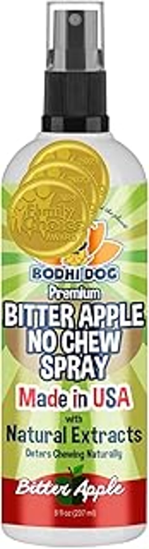 A bottle of Bodhi Dog Bitter Apple No Chew Spray.
