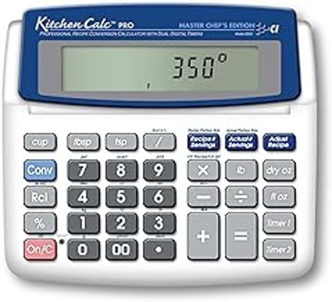 A blue and white calculator with the number 350 on the screen.