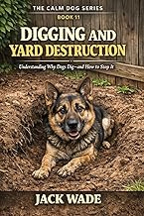A dog is laying in a hole in the ground.