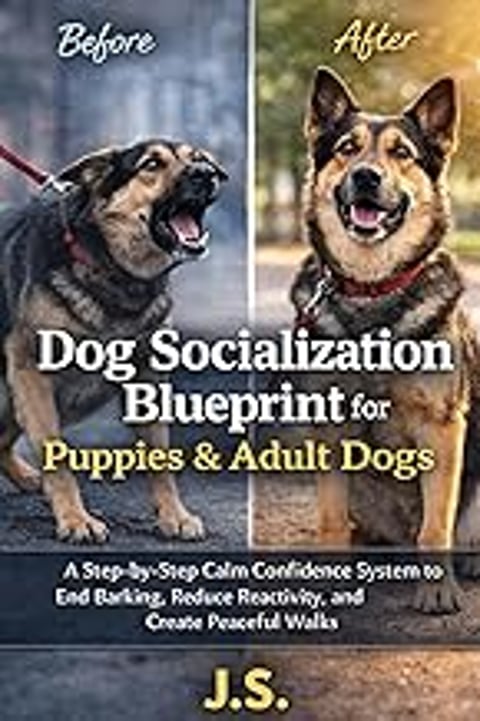 A book titled Dog Socialization Blueprint for Puppies & Adult Dogs.