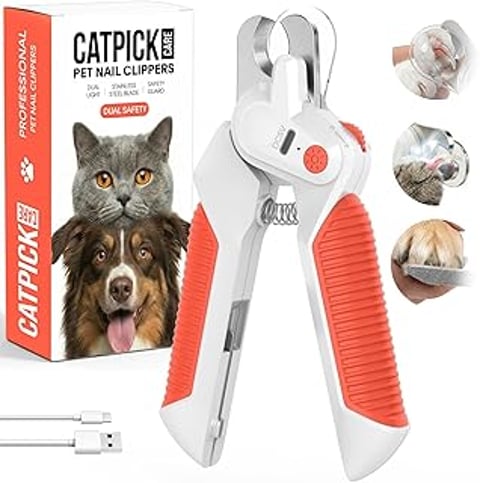 A cat and a dog are shown on a box of catpicks.
