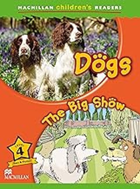 A picture of two dogs in a field.