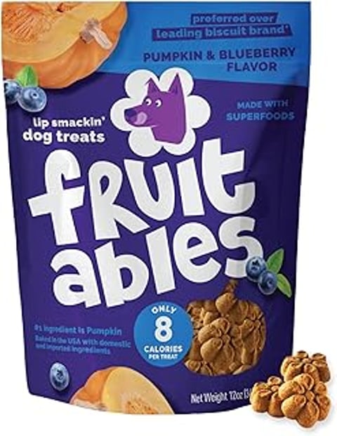 A bag of Fruitables Baked Dog Treats.