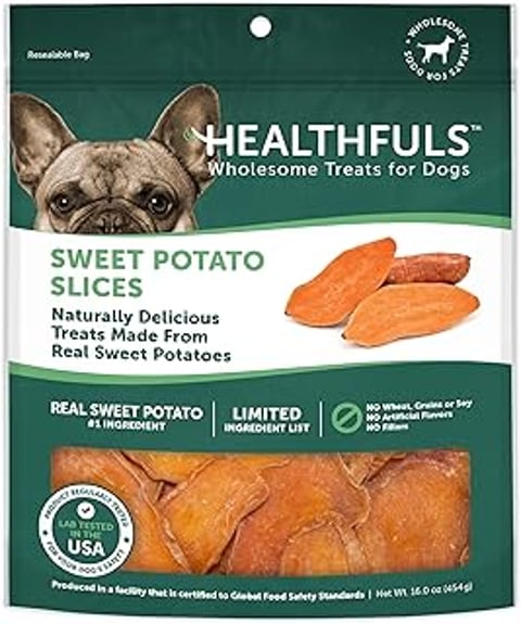 A bag of sweet potato slices for dogs.