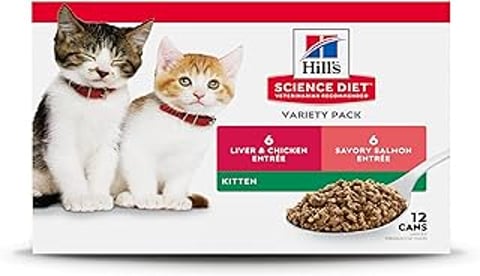 Two kittens are on the front of a box of Hill's Science Diet Kitten.