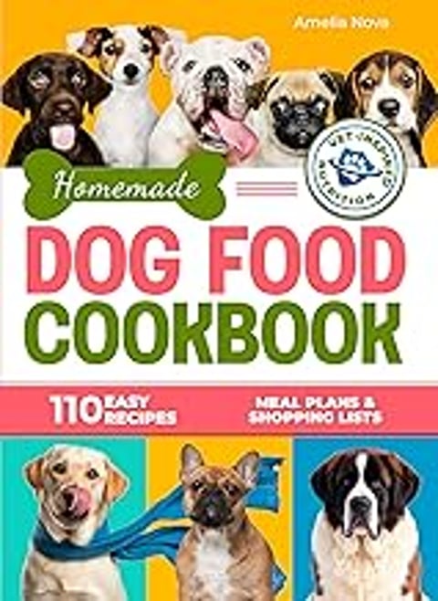 A book titled Homemade Dog Food Cookbook.