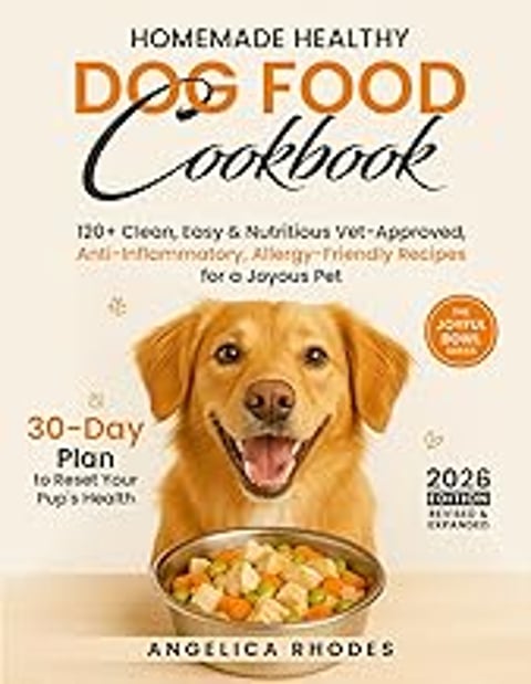 A dog is smiling and eating food from a bowl.