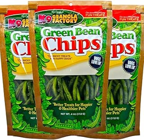 Three bags of green bean chips.