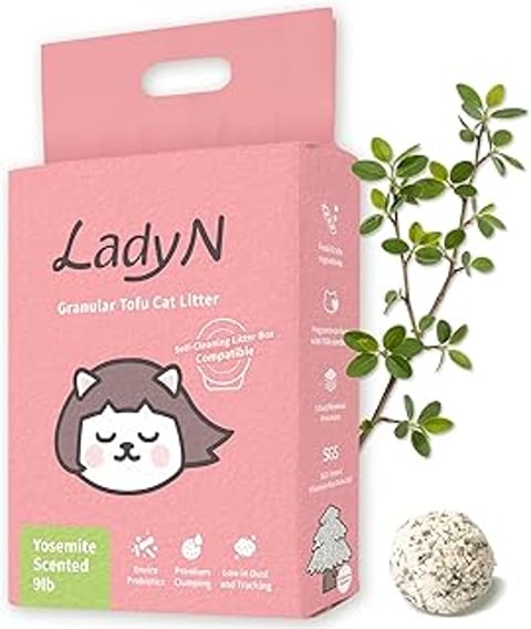 A box of Lady N granular tofu cat litter.