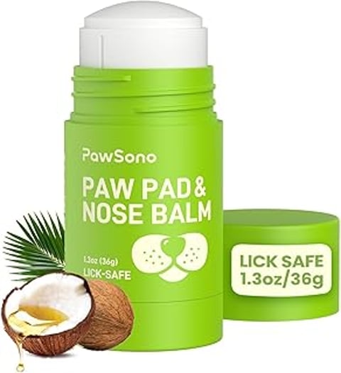 A green bottle of Lick-Safe Dog Paw & Nose Balm.