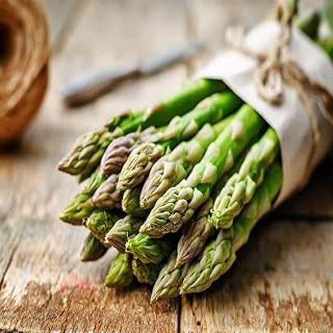 Asparagus in a paper bag.