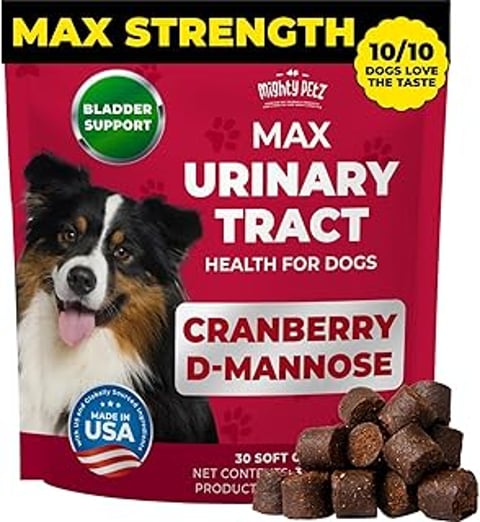 A bag of Mighty Petz MAX Cranberry for Dogs.