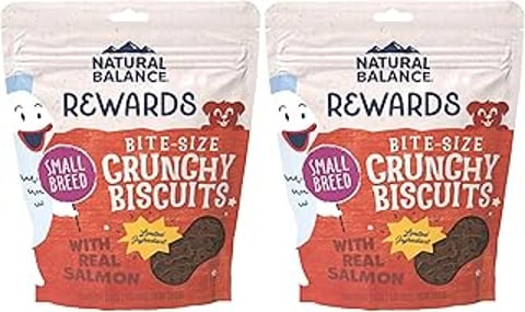 Two bags of Natural Balance Crunchy Biscuits.