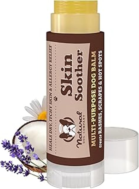 A bottle of Skin Soother Balm by Natural Dog Company.