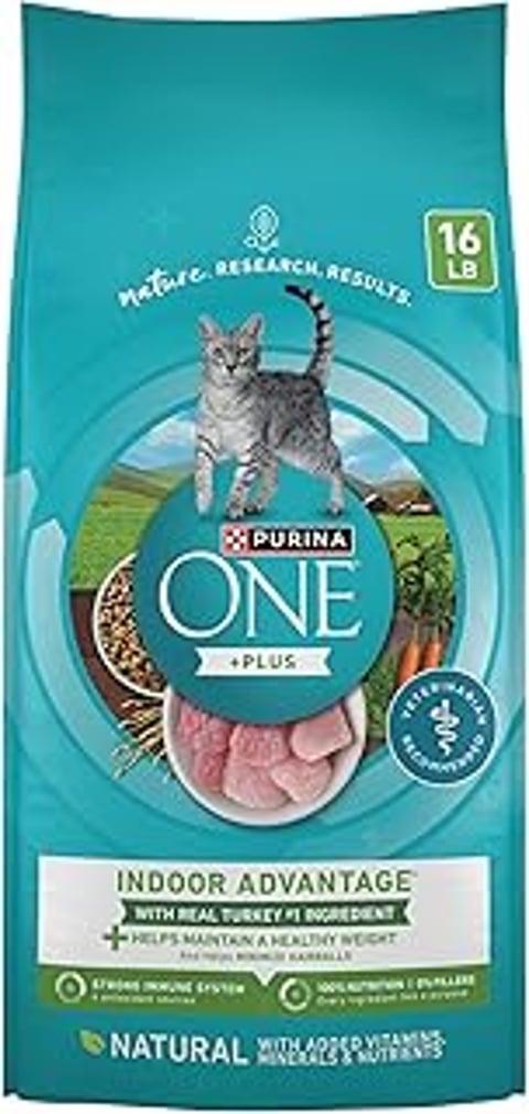 A bag of Purina One cat food.
