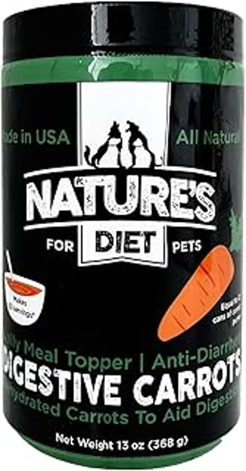 A can of Nature's Diet® Digestive Carrots Dehydrated Carrot.