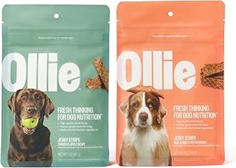 Two bags of Ollie dog treats.