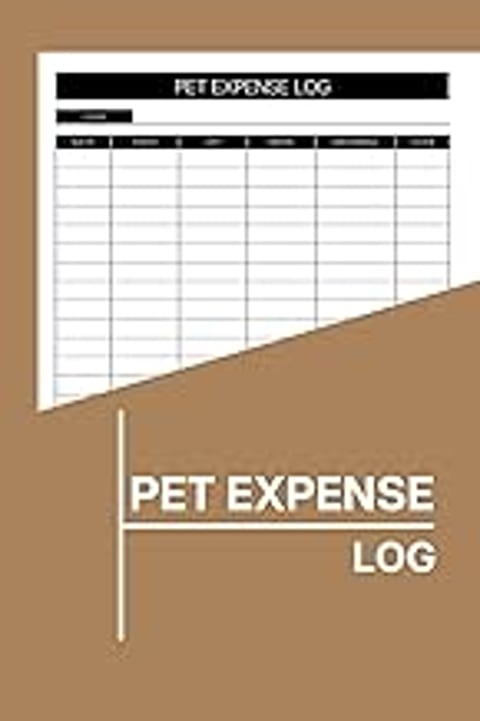 A book titled Pet Expense Log.
