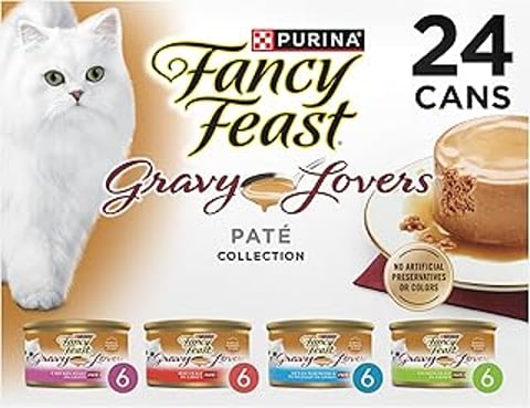 Purina Fancy Feast Gravy Lovers Variety Pack Feast Pate in Wet Cat Food Gravy - (Pack of 1) 4.5 lb. Boxes.