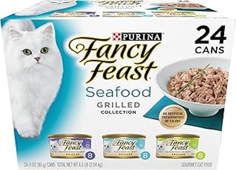 Purina Fancy Feast Grilled Wet Cat Food Seafood Collection in Wet Cat Food Variety Pack - (Pack of 24) 3 oz.