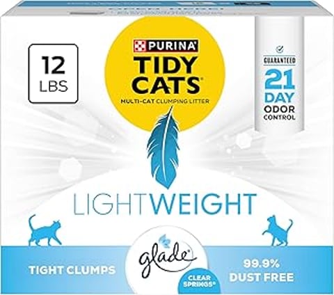 Purina Tidy Cats Lightweight with Glade Clear Springs Multi-Cat, Clumping, Low Dust, Scented Cat Litter - 12 lb.
