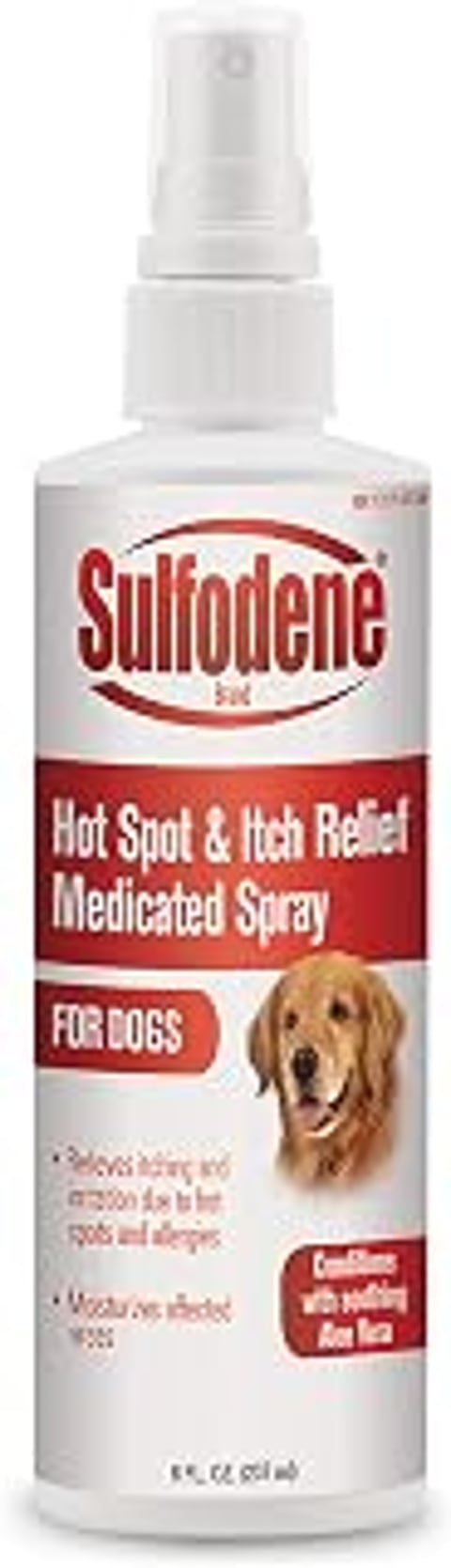A bottle of Sulfodene Hot Spot & Itch Relief.