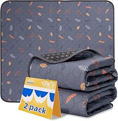 Two packs of Sunheir washable pee pads for dogs.