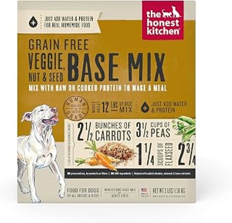 A dog food advertisement for The Honest Kitchen.